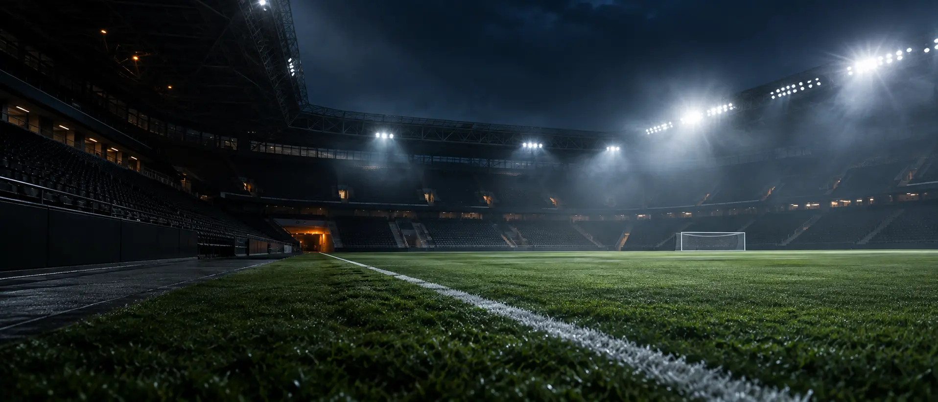 Stadion i kvällsljus
